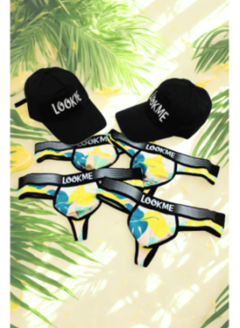 Pack 4 Strings Homme LM2402-57LEM LOOKME + 2 Casquettes Offertes